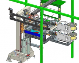 自動配線繞線機-上下雙纏繞機3D模型圖